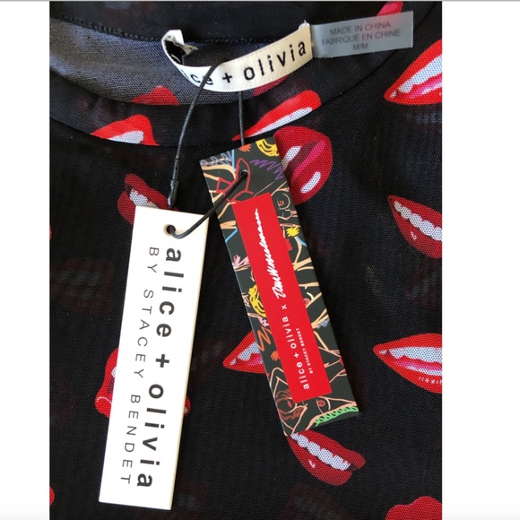 alice + olivia x Tom Wesselmann Delaina crop top - Picture 6 of 8